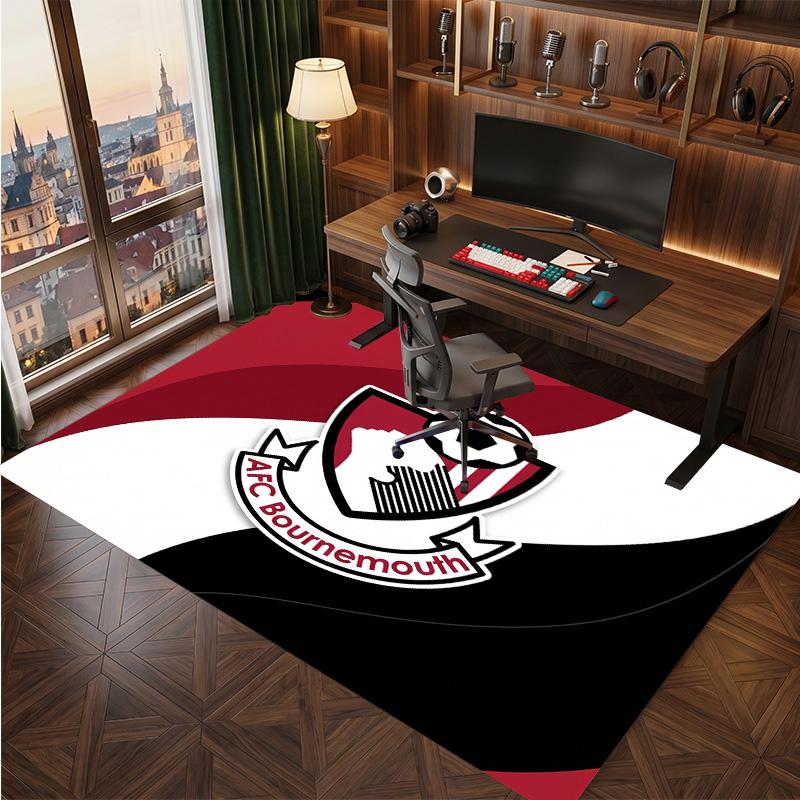 Tappeto in Velluto di Cristallo con Stampa del Bournemouth Football Club, Comodo Assorbente d'Acqua Antiscivolo Tappeto per Pavimenti Interni