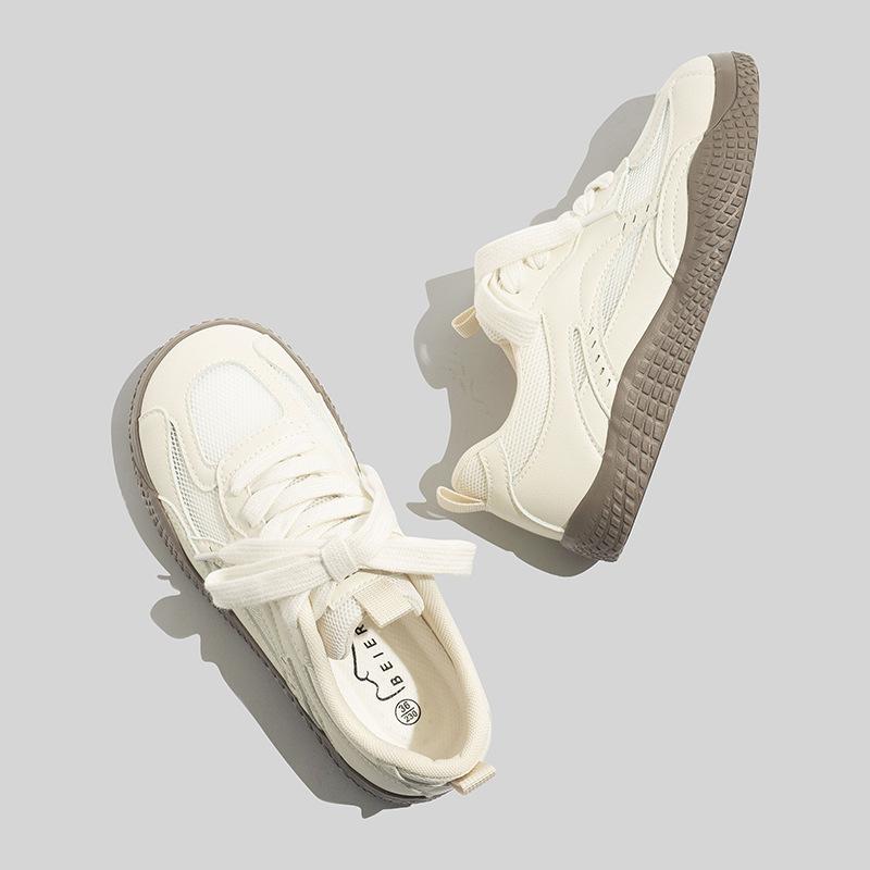 All-match White Shoes Fashionable Women's Shoes Casual Sneakers Mesh Breathable Sports Shoes Height-enhancing German Training Shoes