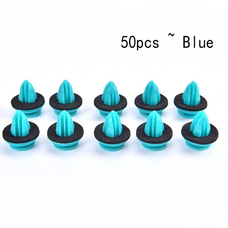 

50 шт. Универсальные автомобильные крепежные клипсы Фиксирующие клипсы для дверных панелей Клипсы для бампера синий