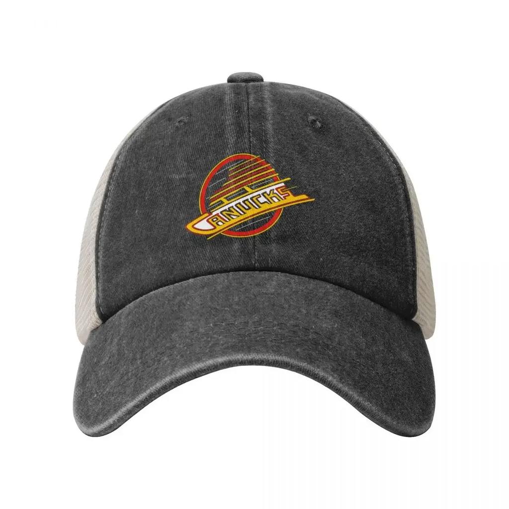 Vancouver Hockey Retro Canucks Skate Cowboy Mesh Baseball Cap Sun Hat For Children Birthday New In The Hat Unisex Women's