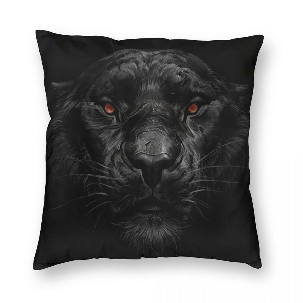Four Animal Head Lion Tiger Black Panther And Wolf Square Pillowcase Pillow Cover Cushion Throw Pillow for Home Bedroom Car