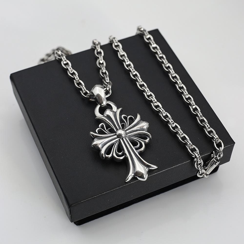 Chrome Hearts Silber Punk Kugel Anhänger Buchstaben Kette Halskette