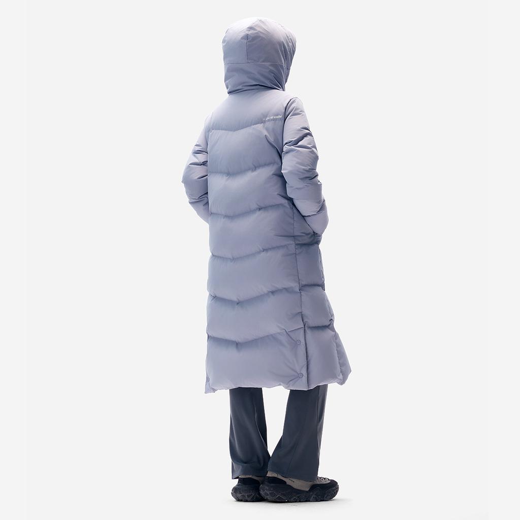 Li Ning Fitness Series Hooded Logo Stitching Long Down Jacket Women Outerwear AYMV408-3