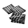 3 serviettes de table 45 x 45 cm coton tissé Tradition Noir
