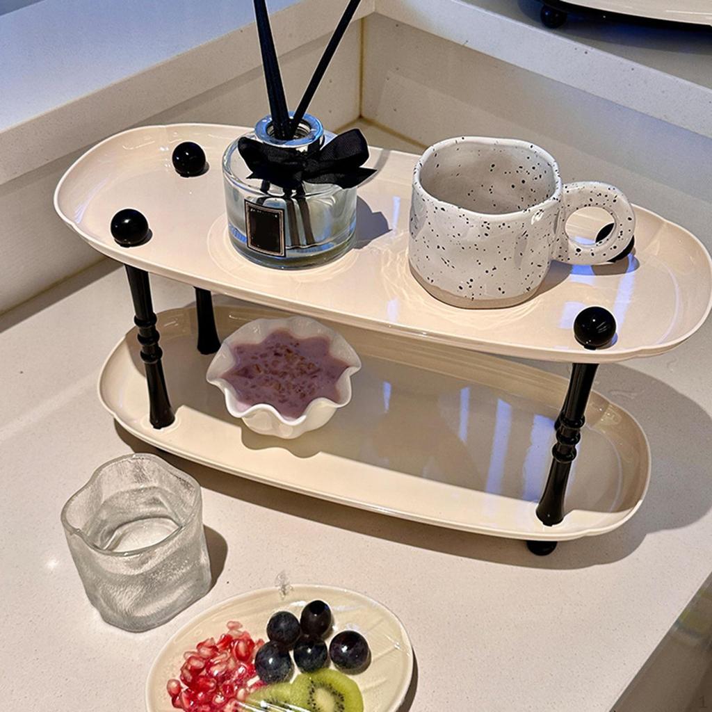 Countertop Storage Rack Desktop Organizer Display Shelf Vanity Tray for Home