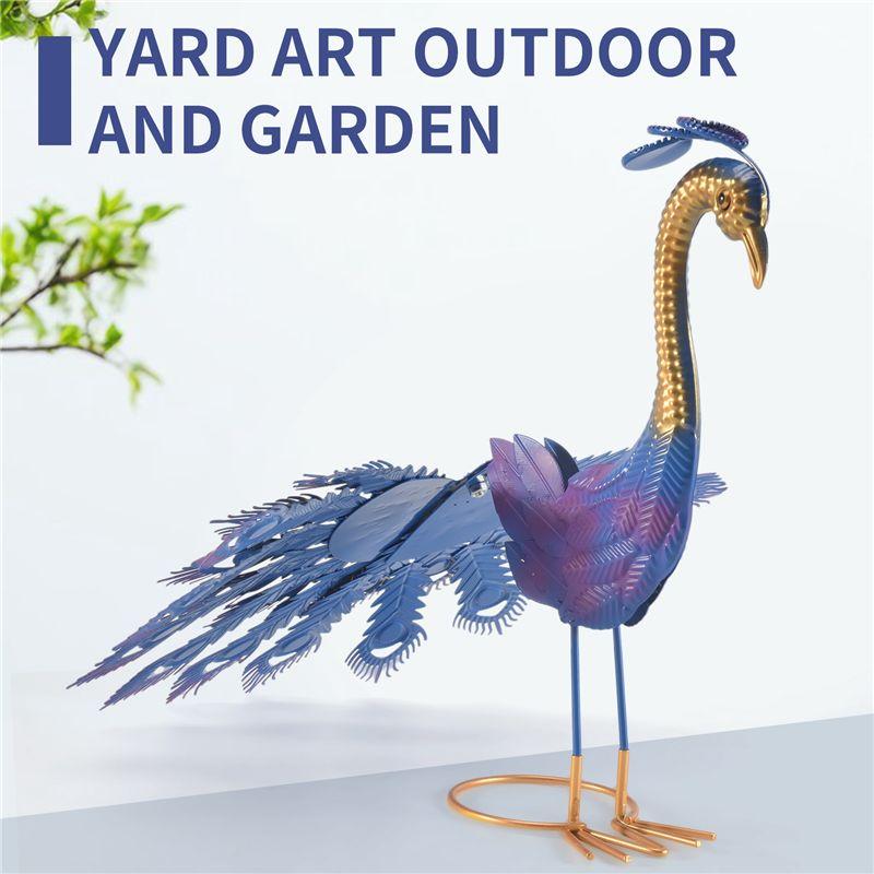 Versatile Metal Statue Realistic Metal Peacock Lawn Decoration Outdoor Sculpture Easy DIY Assembly