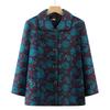 2026 Plus Size Printed Jacket for Middle-aged and Elderly Women, Spring/Autumn, Loose & Slimming, Lapel Top