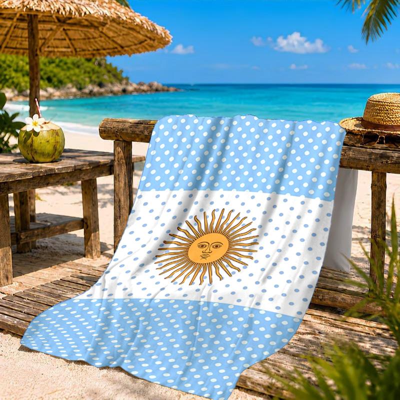 Strandtuch mit Argentinien-Flaggen-Design, Schnelltrocknend, Pflegeleicht, Geeignet für Fitness und Strandurlaub, Sport-Essential