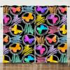 Curtain Butterfly Dark Curtain 3D Digital Printing Sunshade Bedroom No Punching