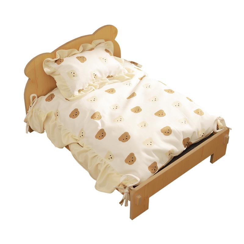 Wooden Pet Bed Cat Litter Dog Bed Four Season Universal Landing Kitten Wooden Removable Washable Teddy Cot House Accessories
