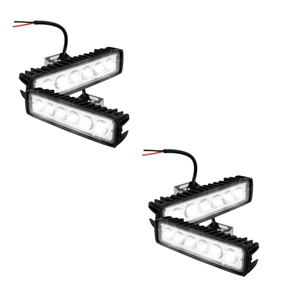 12V Car LED Light Bar 18W 6000K IP67 Waterproof Super Bright Car LED Work Light Headlights DRL Driving Aluminum Lamp