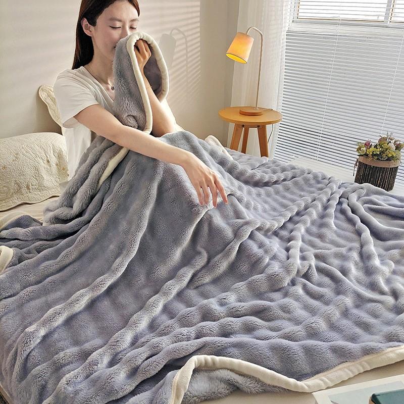Thick Fleece Blanket Winter Office Nap Cozy Throw Soft Warm Bed 100x150cm To 200x230cm