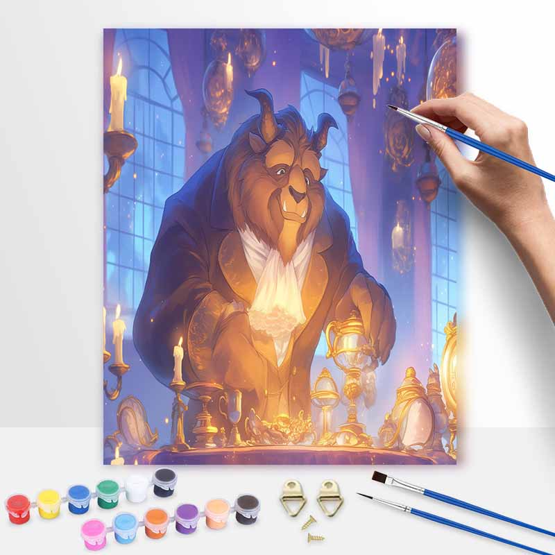 Disney Beauty and the Beast oil painting kit canvas DIY home decor gift 20x30cm
