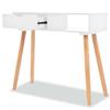 VidaXL Table console Bois de pin massif 80 x 30 x 72 cm Blanc