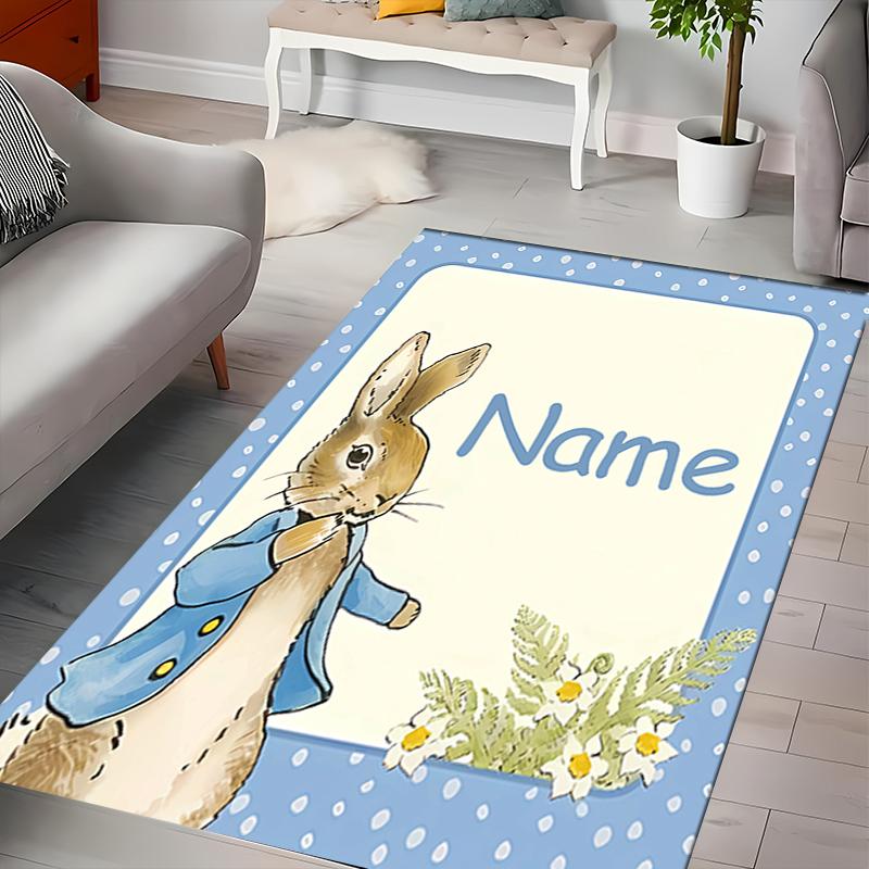Custom Personalization Peter Rabbit Area Rug - Perfect For Kitchen, Bathroom,Laundry Room Decor Large Size Available,Gift All Seasons