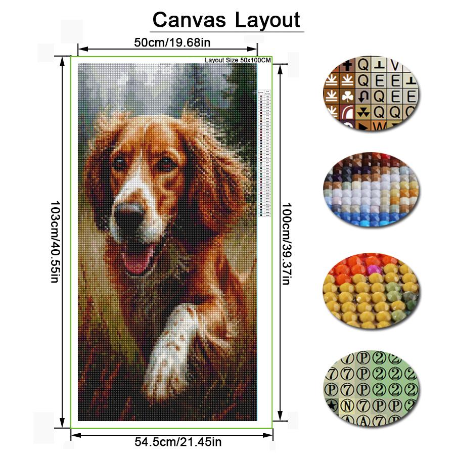 Yellow Dog Large Size Diamond Painting New Collection Animal Diy Full Square Round Drill Rhinestone Embroidery Mosaic Cross Stitch Kits