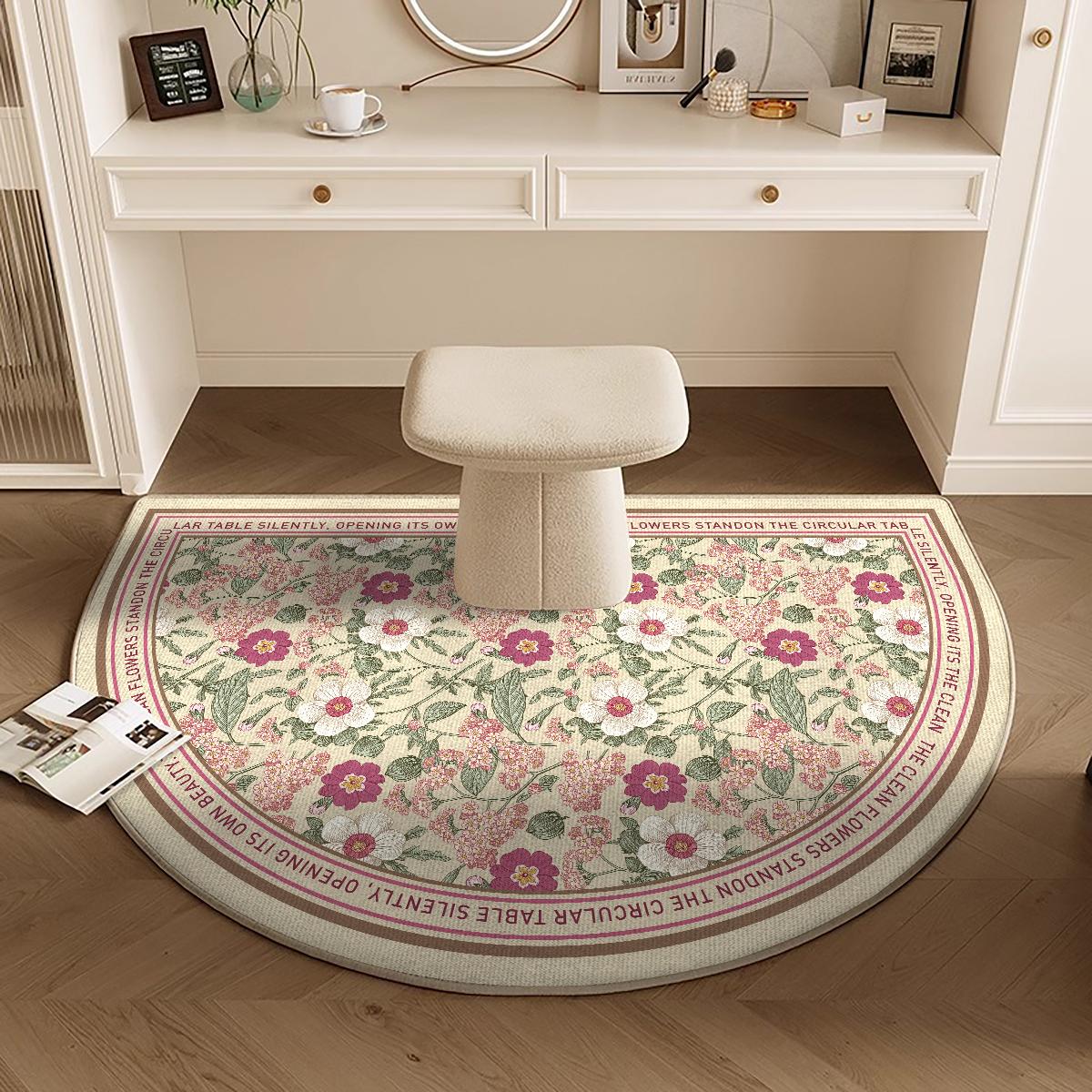 

Bathroom Kitchen Carpet Half Round Soft Carpet Bedroom Anti-shedding Floor Mat Living Room Bedside Entryway Floor Mat 40X60CM(1.3X2FT