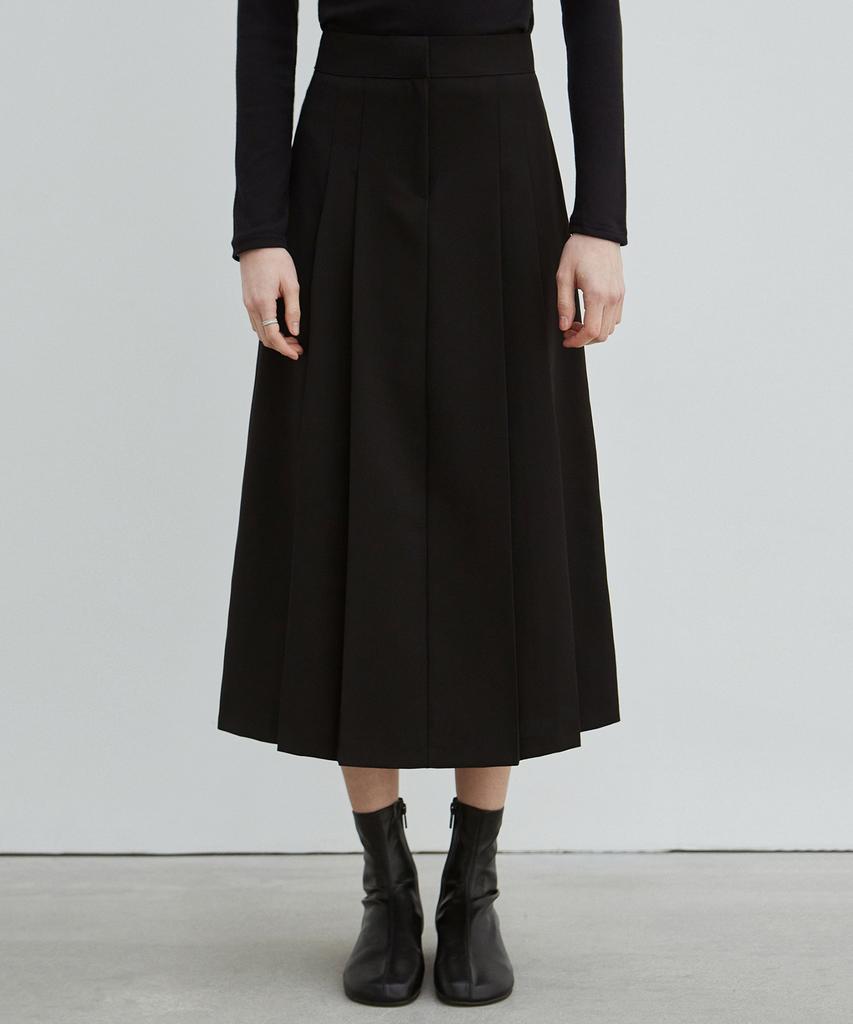 Nigaennikol Long Pleated Skirt_Black