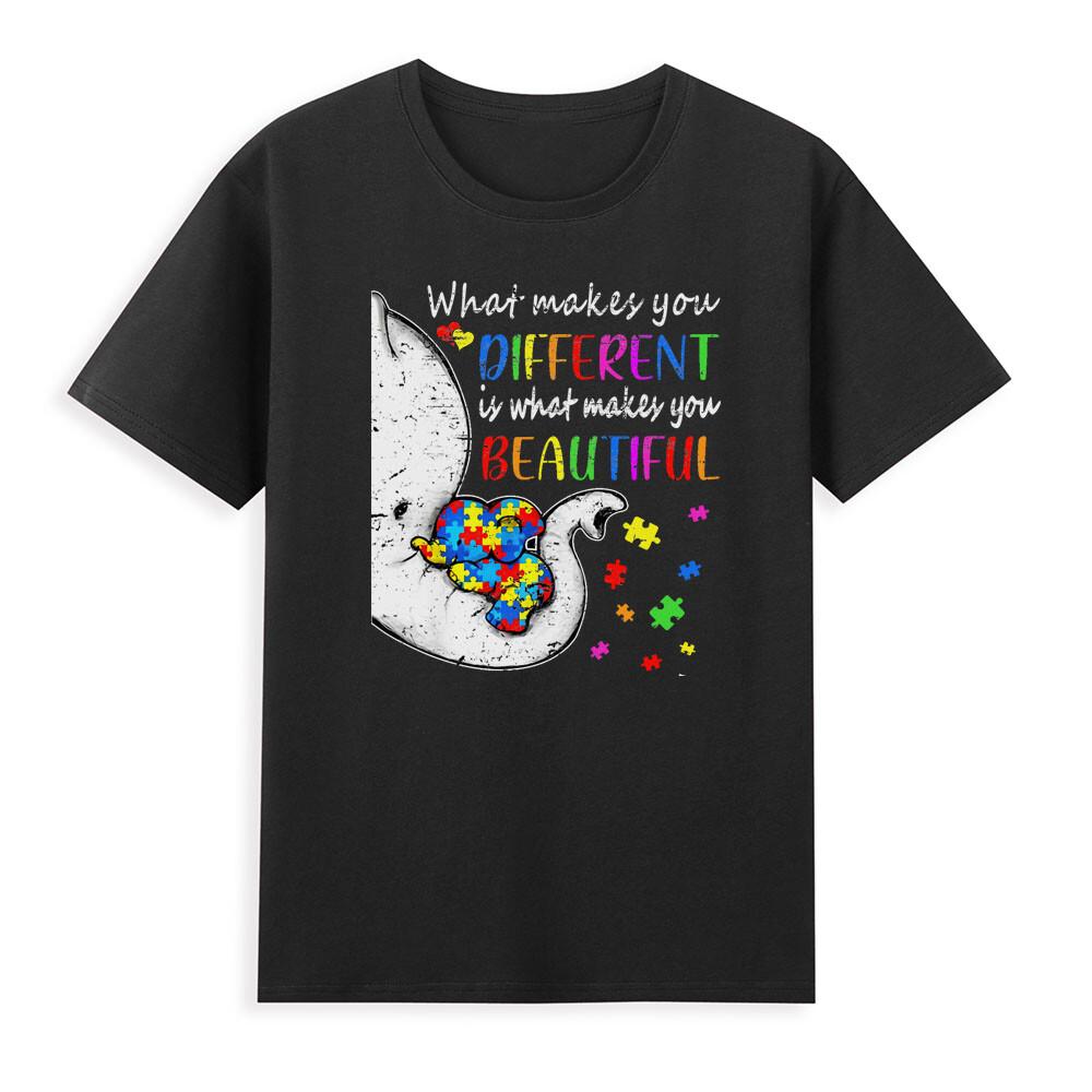 What Makes You Different Elephant Mom Autism Child Awareness Novelty Unisex Tshirt S