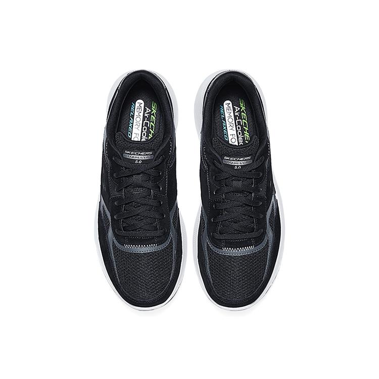 Skechers Zapatos Casuales Bajos Cómodos Versátiles para Hombre Sneakers Negro Blanco 232613-BKW9