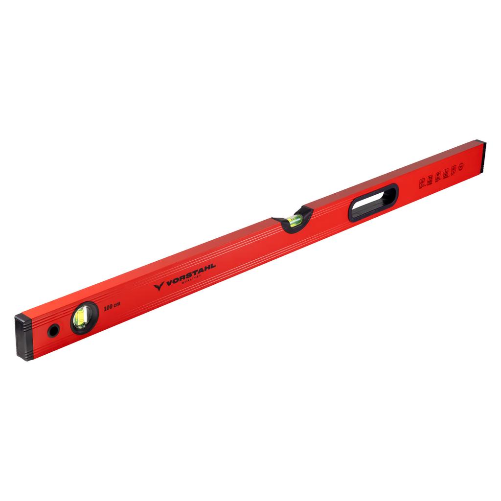 Aluminum spirit level with handle, semicircular vial, 80cm, Vorstahl