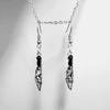 Gothic Punk Knife Halloween Dangle Earrings & Stud Necklace Set