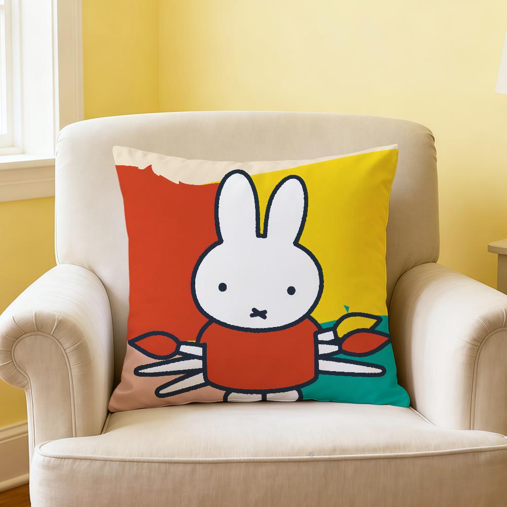 Cartoon Rabbit kawaii fun MMiffy soft pillowcase for Sofa Home Living Room office Decor Protective Covers hogar pillow cover