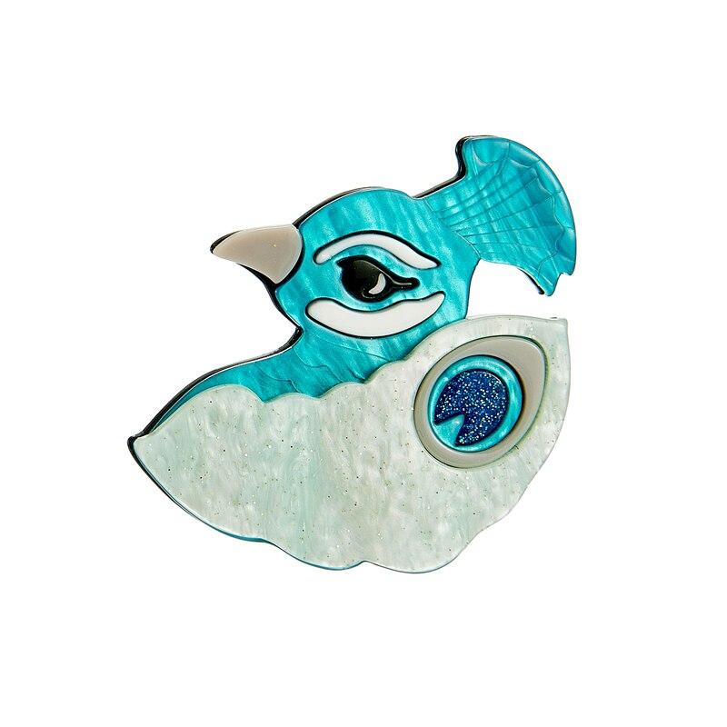 

Blucome, новинка 2023, модная акриловая брошь с изображением животных, синий павлин, женская преувеличенная мультяшная милая брошь с лацканами, ювелирное изделие, подарок синий