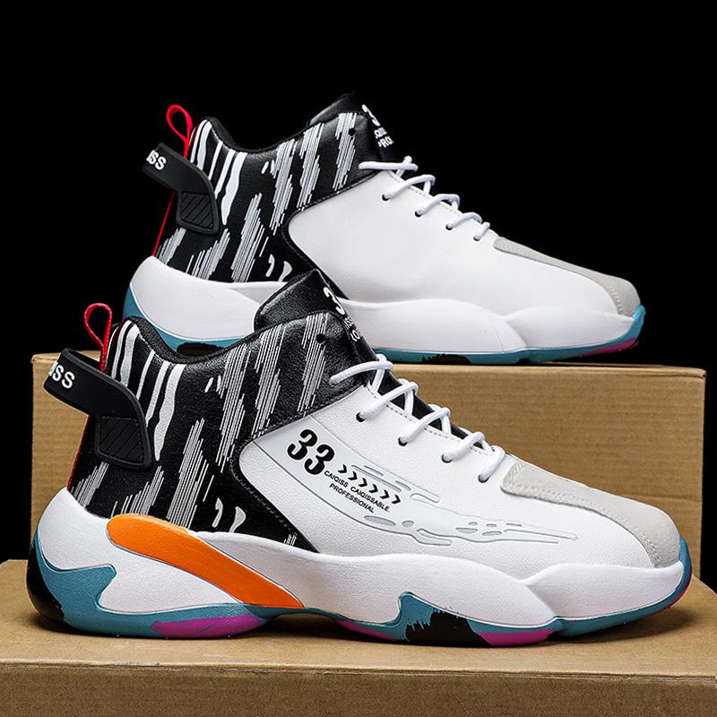 Putian Men's 2024 High-Top Basketball and Casual Running Sneakers with Thick Soles.