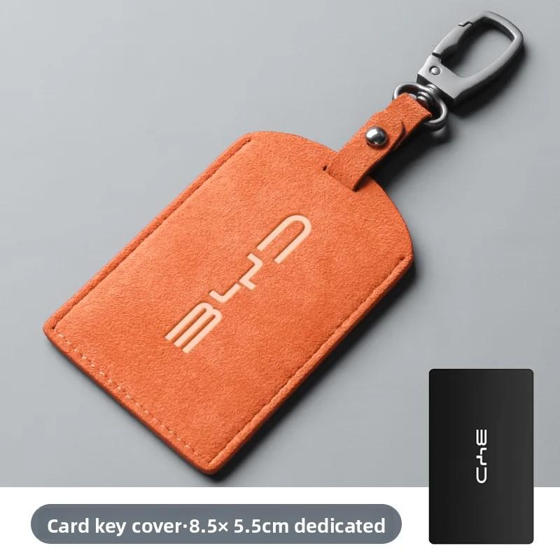 

Car Key Card Holder for BYD NFC Key Case Suede Material Anti-Lost Keychain Protective Cover Auto Interior Decoration Accessories