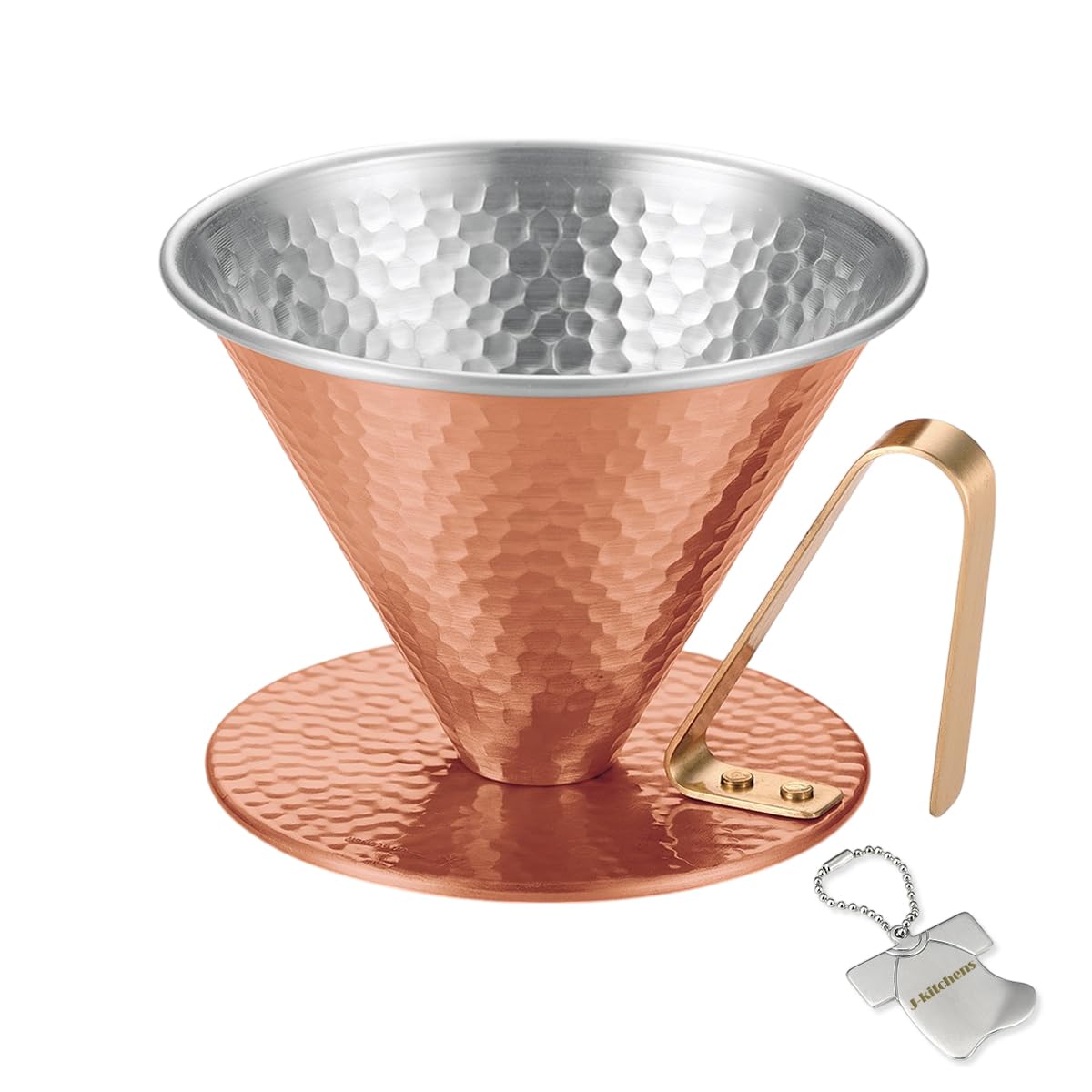 

J-kitchens Coffee Dripper, Copper, Hammered, Large, Made in Japan, with Original Tag