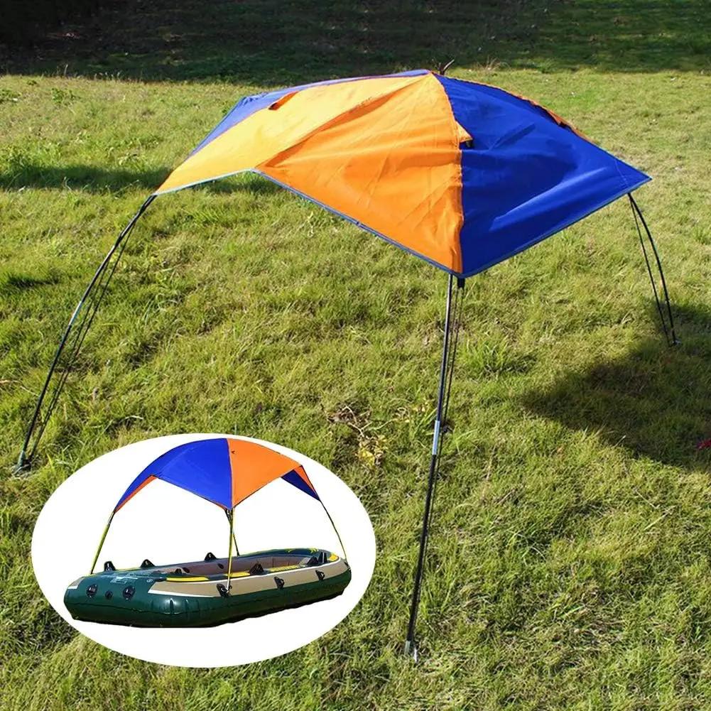 Universal Boat Canopy with UV Protection Portable Fishing Tent Sun Rain Shelter for Rubber Dinghy Water Sports