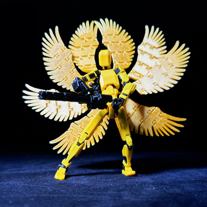 Cartoon Movable Figure With Wings Assembleable Male And Female Luminous Figure Toys
