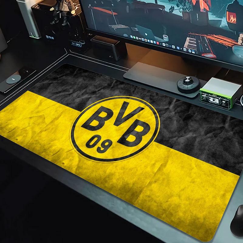 Borussia Großes Mauspad Große Gaming-Tischunterlage Rutschfest Laptop Tablet Großes Mauspad XXL Matte Mini-PC Spielmatte Mit Verriegeltem Rand