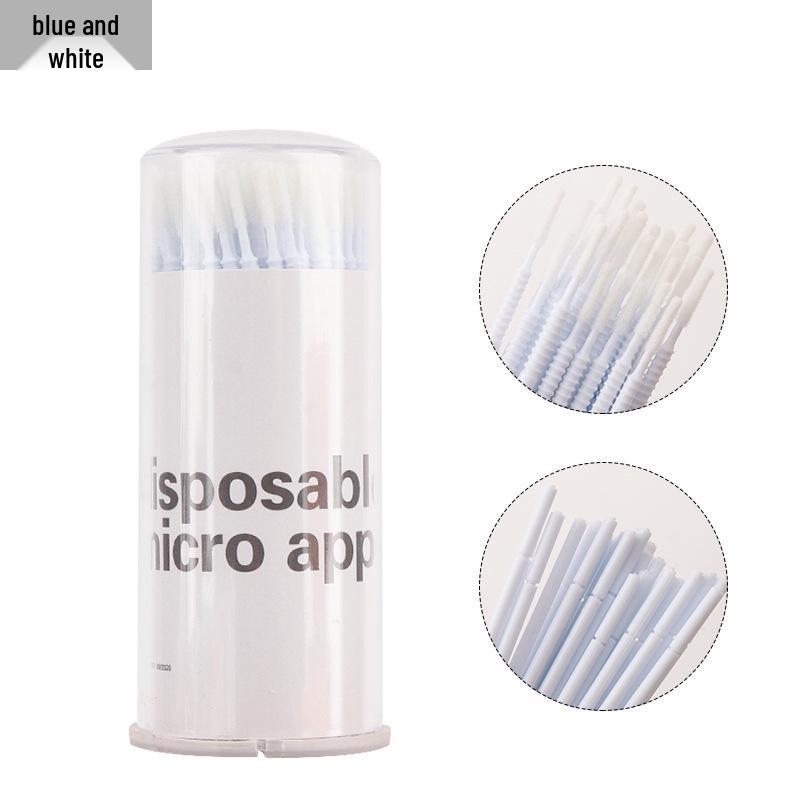 Barrel-Packed Spiral Eyelash Extension Remover Cotton Swabs - 100 Micro Brushes