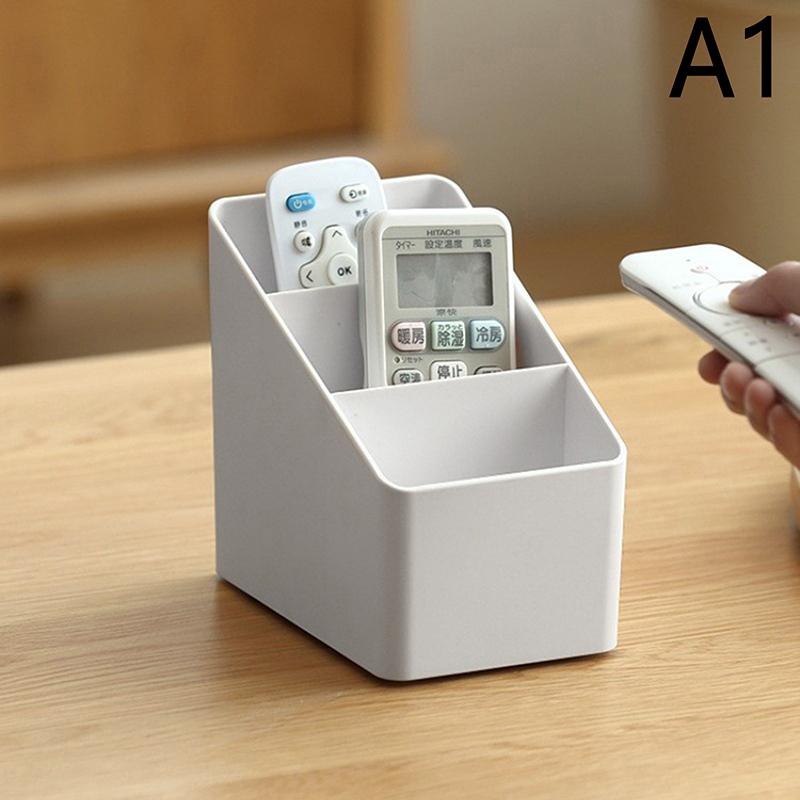 Simple Brush Colored Pen Marker Desktop Stationery Storage Box Multi-Functional Three Squares Desktop Sundries Storage Holder