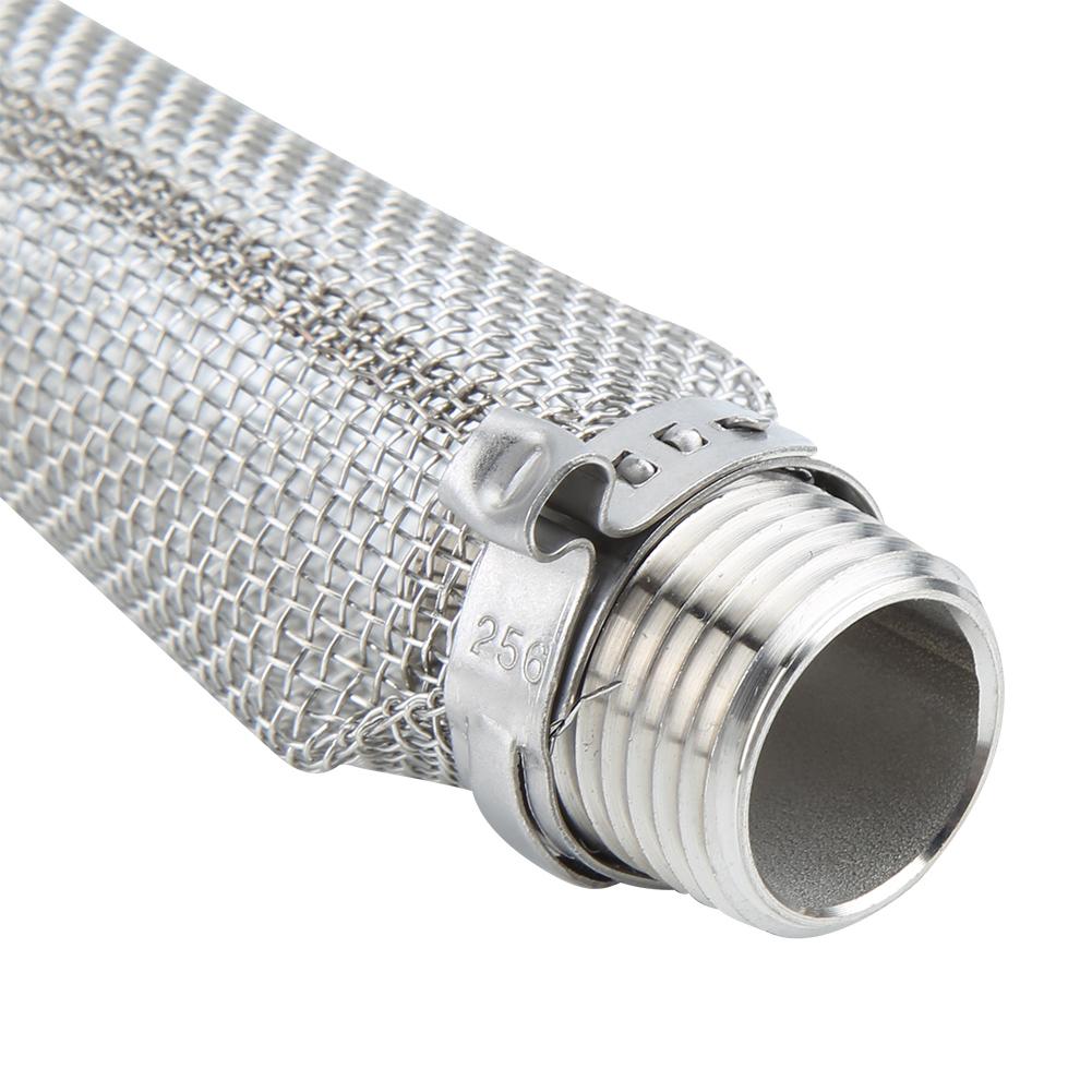 1/2in NPT Stainless Steel Beer Filter Screen Mesh Filter for Homebrew Beer Kettle Mash Tun(6in)