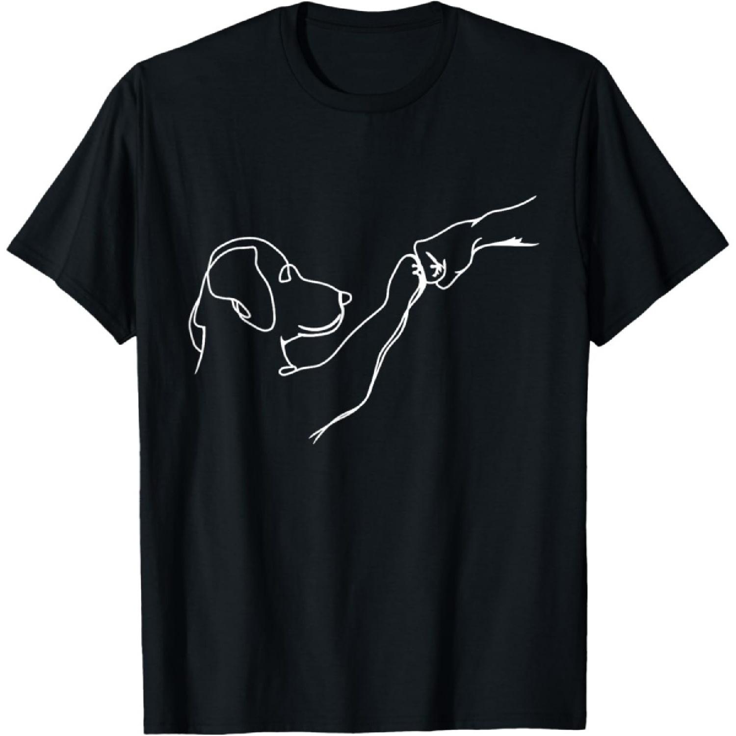 Dog And People Punch Hand Dog Man Friendship Bump Dog s Paw T-Shirt S чёрный