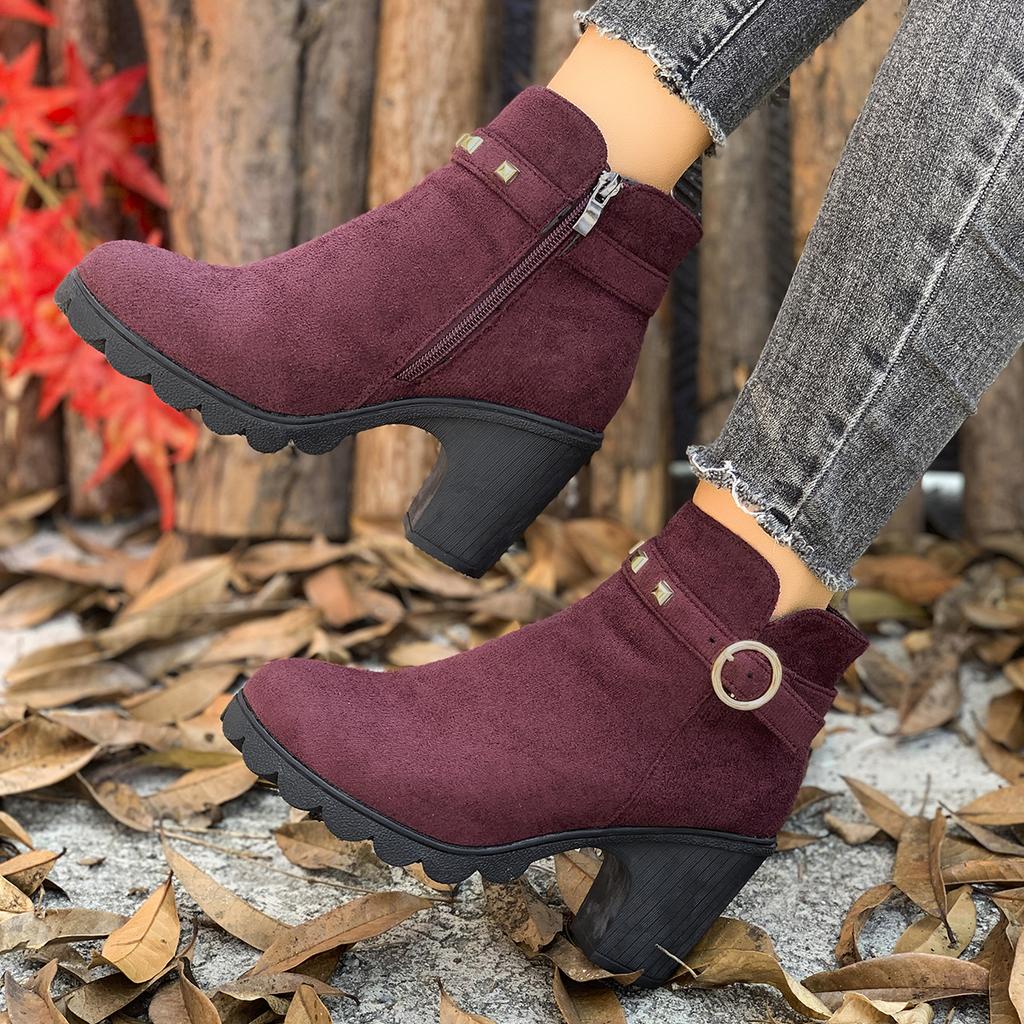 Women Boots 2025 New Spring Winter Comfortable Boots Outdoor Ankle Boots Ladies High Quality High Heels Shoes for Women