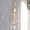 Faux Crystal Suncatcher for Window Natural Stone Rainbow Maker with Prism Pendant for Indoor Outdoor