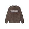 WE11DONE Pixel Print Crew Neck Washed Long Sleeve T-Shirt Unisex Tops Brown WD-TT1-24-799-U-BR