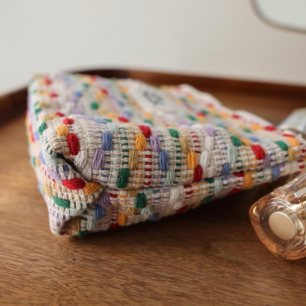 Miucatch Handmade Cosmetic Ethnic Colorful Makeup Pouch with Inner Large Easy To Storage Pouch for Travel and Zippered Storage Pouch, Style, Bag,