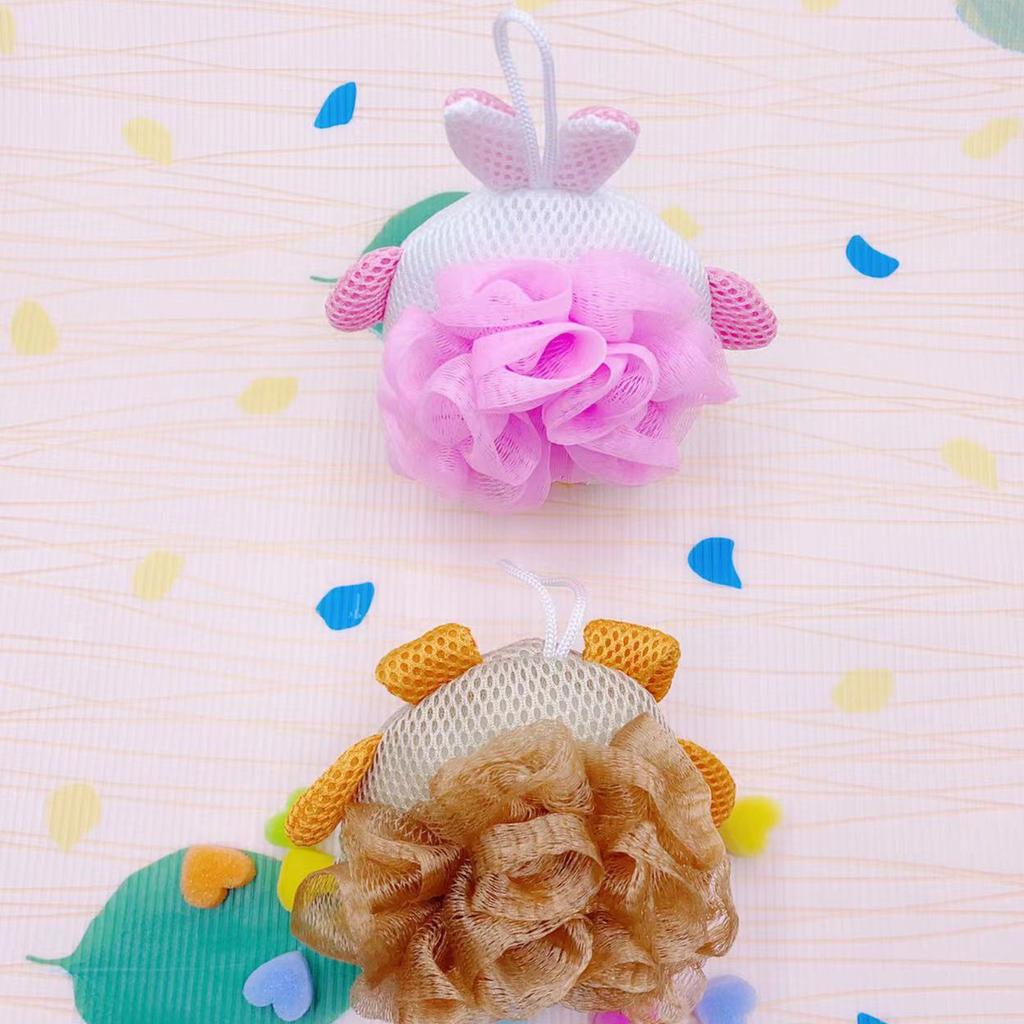 Minge de baie pentru păpuși din plasă, articol de baie preferat pentru copii și fete, instrument de spălat flori de baie de dimensiunea desenelor animate