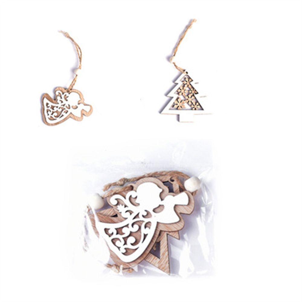 Love Snowflake Christmas Tree Ornament Wooden Hanging Pendants Christmas Decoration Kids Gifts