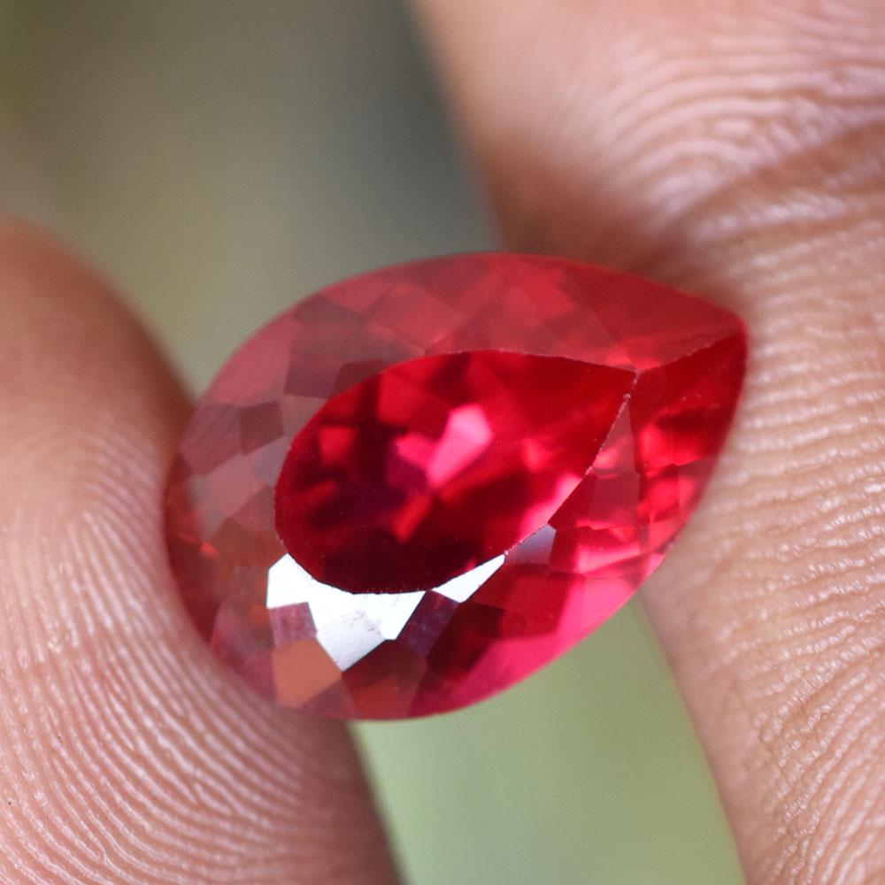 Natural Red Ruby Loose Gemstone 10 Ct Pear Cut for Baby Shower for Jewelry Making and Crafts