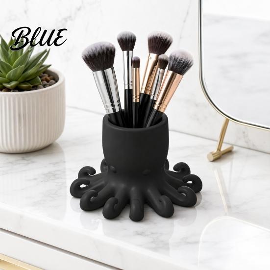 Ocean Style Decor 3D Printed Pen Holder Octopus Shape Pencil Cup Cute Paintbrush Holder Animal Desktop Organizer for Home Office Accessory Fun Desk