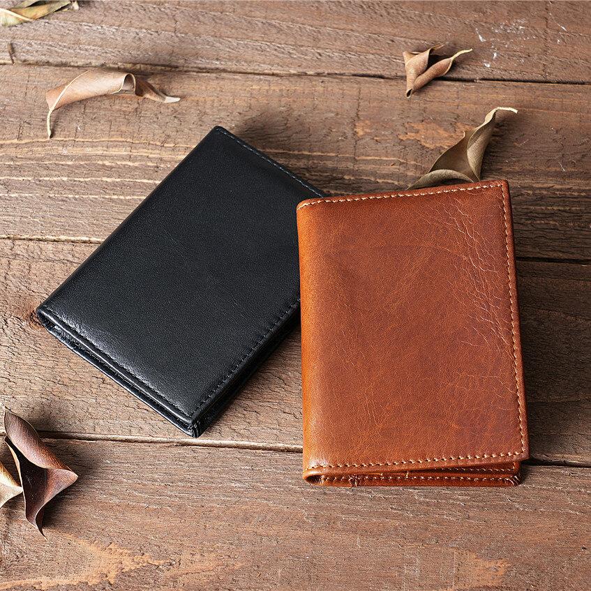 NEU Retro-Kartenhalter aus Rindsleder, mehrere Kartenfächer, große Kapazität, kleine Geldbörse, Kreditkartenetui für Männer und Frauen, schmale Visitenkartentaschen