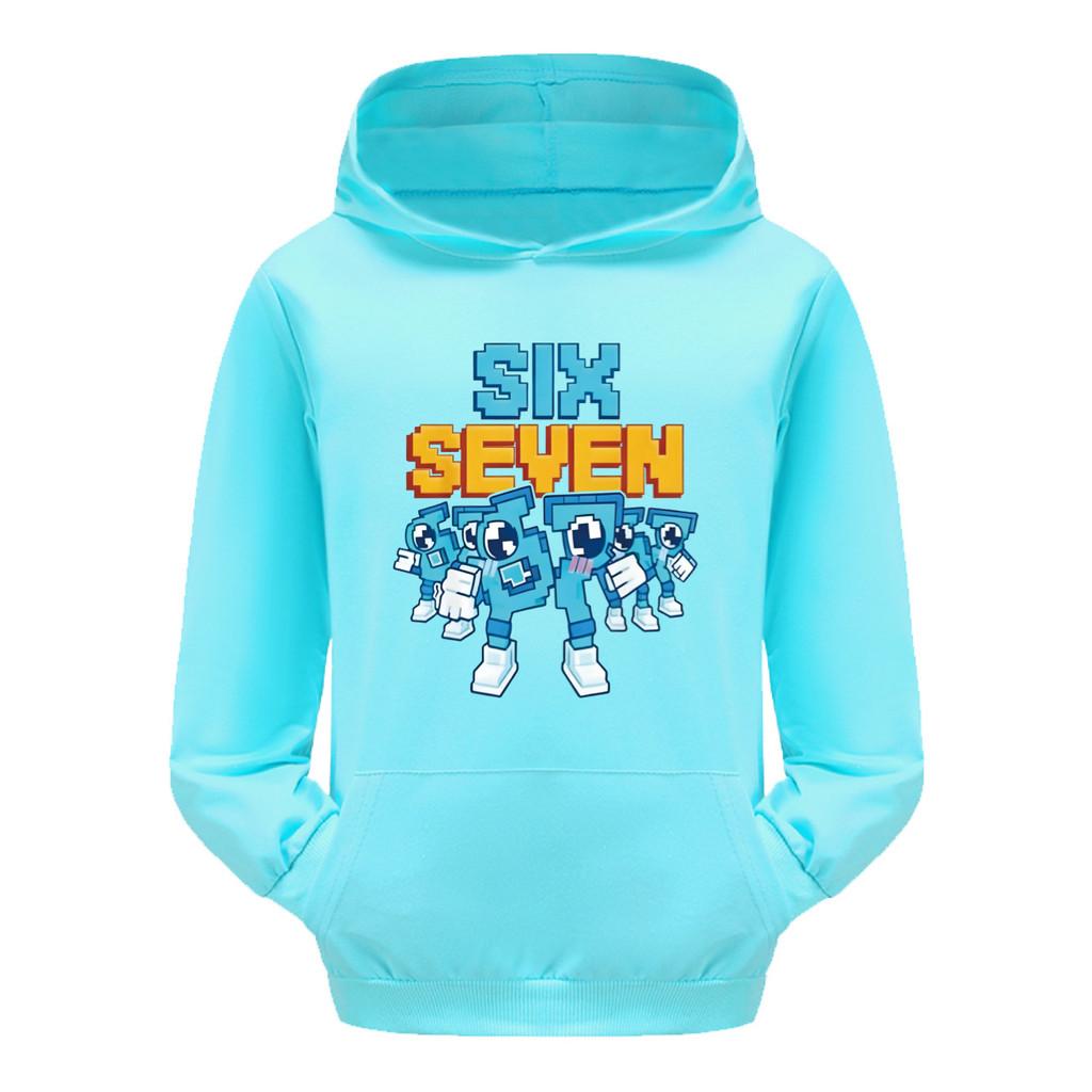 5195 Dětské chlapecké dívčí mikiny s dlouhým rukávem a potiskem Steal a Brainrot 67 Six Seven