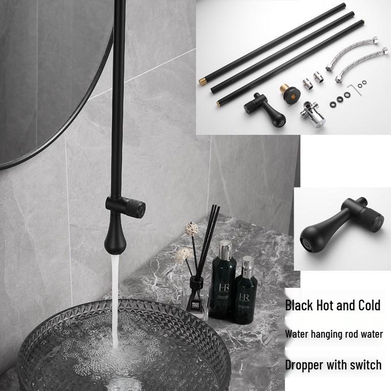 Wall-Mounted Water Drop Faucet with Adjustable Boom, Single-Hole Control, for Hot & Cold Water