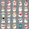 50pcs Snowman Graffiti Cartoon Stickers - Fresh Style, DIY, Waterproof for Journals, Phones, and Suitcases